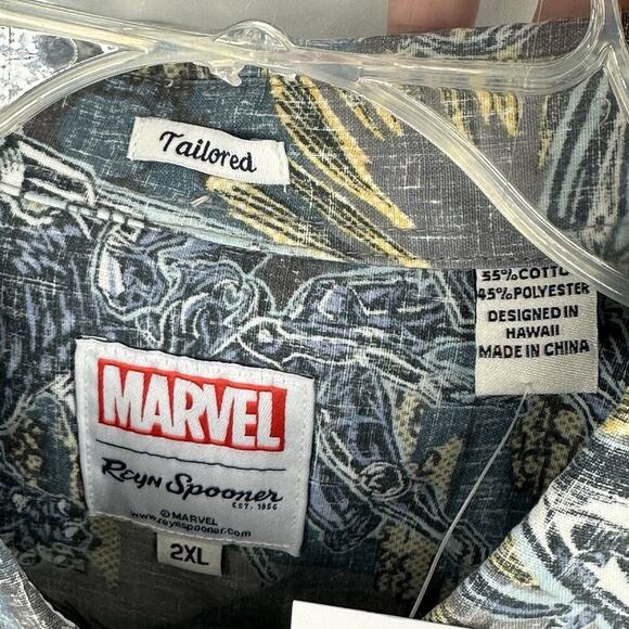 NWT Reyn Spooner Marvel Avengers Assemble Camp Button Up S/S Shirt Mens 2XL Dad - Picture 6 of 12